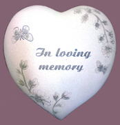 Heart-shaped Pebble Grave Tribute – In Loving Memory