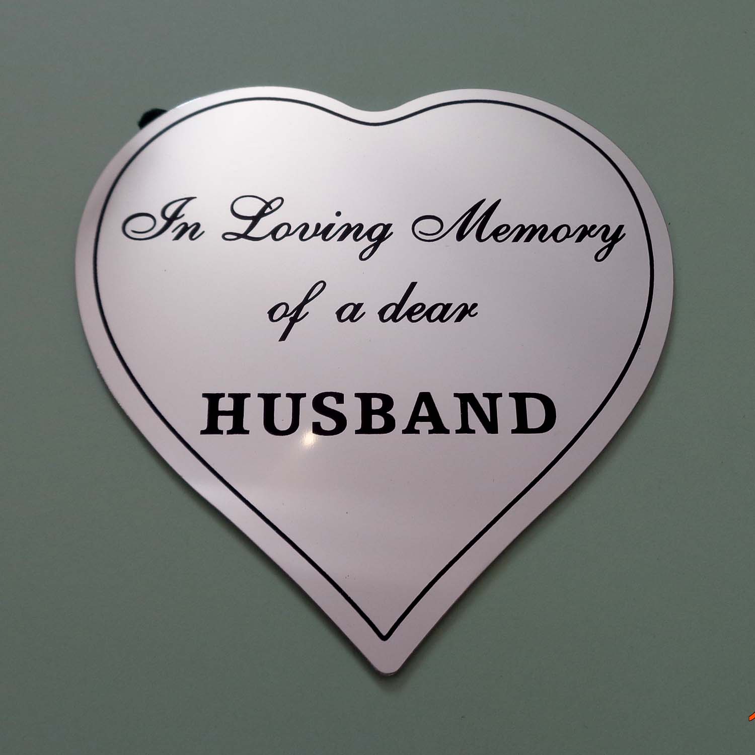 Silver Heart Memorial Plaque - HUSBAND - Click Image to Close