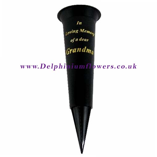 Black Grave Vase Cone Spike - Grandma - Click Image to Close
